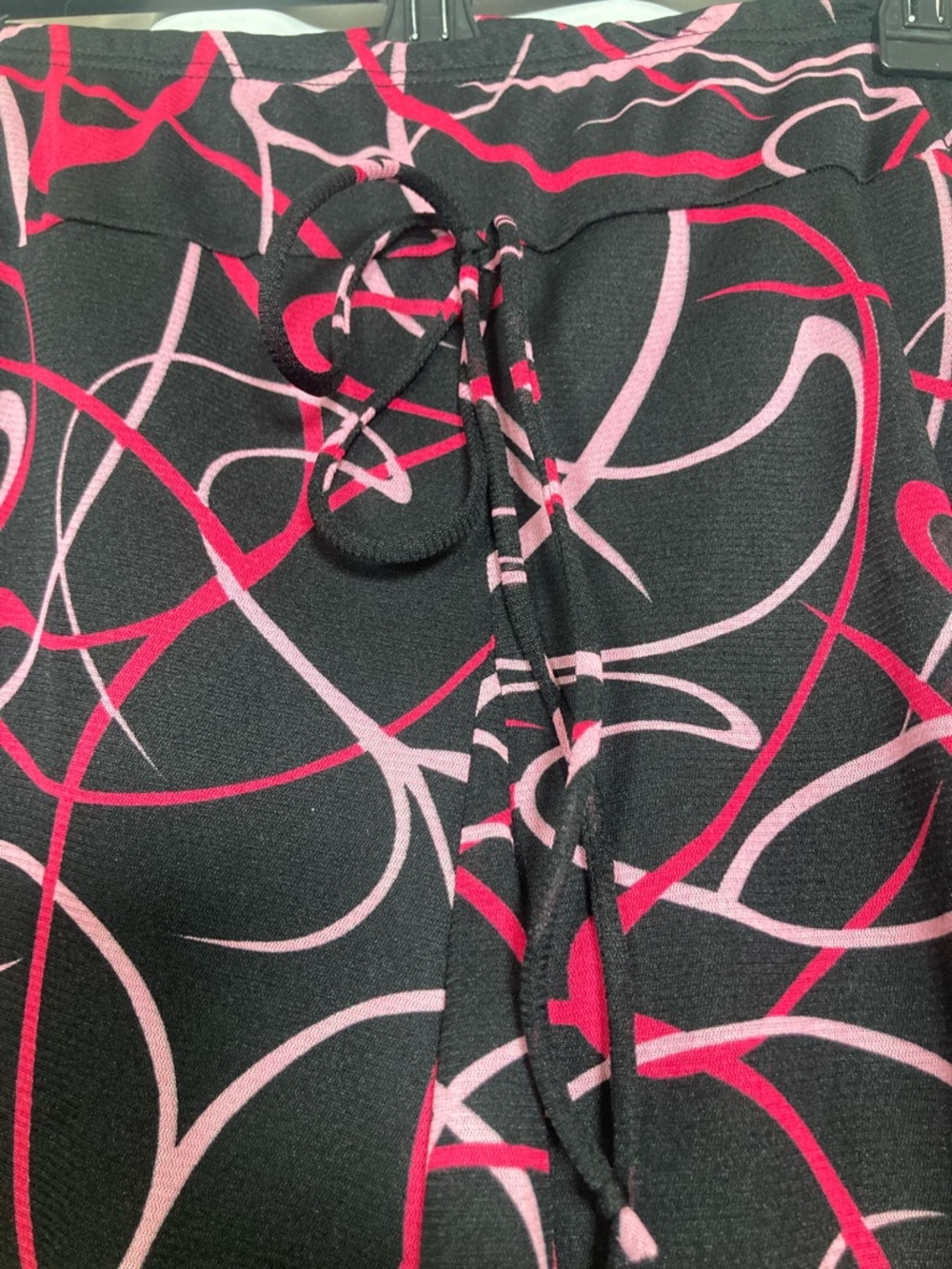VTG Judy Knapp California Y2K Pink Abstract Swirl Midi Skirt Size L Fairy Grunge - Picture 5 of 10
